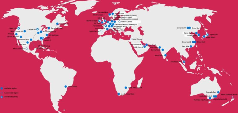 Microsoft Azure Data Center Locations, Map - Azure Cloud Datacenters ...