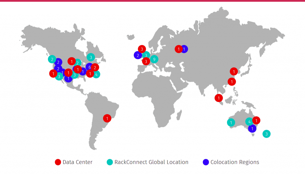 Rackspace Data Center Locations, Map Cloud, Colocation Rackspace